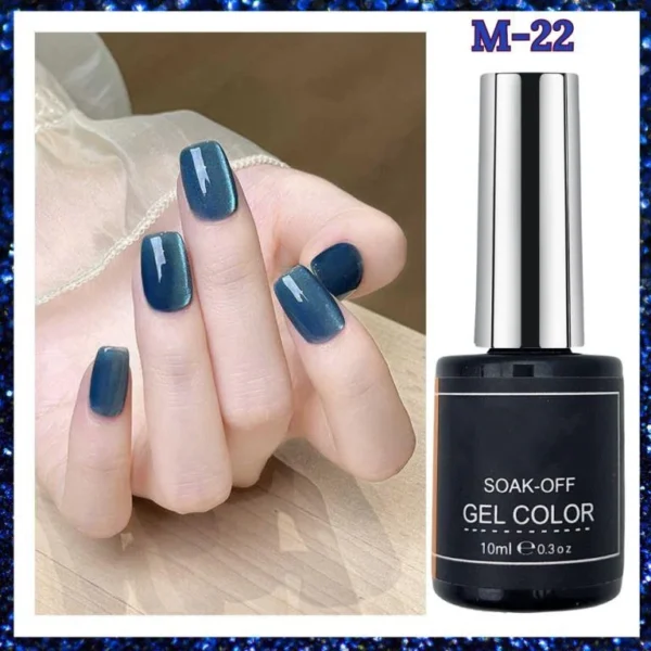 Nailcrafts Cat Eye Gel Nail Polish, 10ml BlUE Crystal Shine Cat Eye Gel Polish Magnetic Gel Nail Polish For Manicure - Image 5