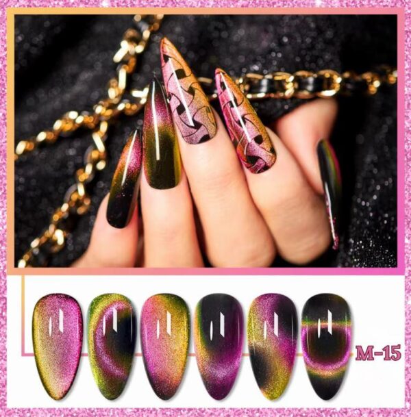 Nailcrafts 9D Double Tone Cat Eye UV LED Gel Nail Art Design Manicure Soak Off Cat Eyes Magnetic Gel Polish For Manicure and Nail art - Image 3