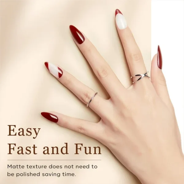 Medium Almond Nail Tips 500Pcs Pre-Shaped Half Matte Full Cover False Nails Gel Nail Tips Stronger Adhesion Acrylic False Press on Nails for Nail Extension Nail Art - Image 2