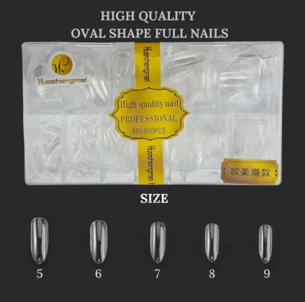 High Quality press on Nails 600pcs Oval Fake Nail Tips Full Cover False Nails Clear Press on Nails Acrylic Nail Tips, 10 Sizes - Image 6