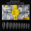 High Quality Coffin Fake Nail Tips - 600PCS Long Coffin Shaped Clear Acrylic Nails Full Cover Press on Nails for DIY Nail Art, 10 Sizes - Image 3