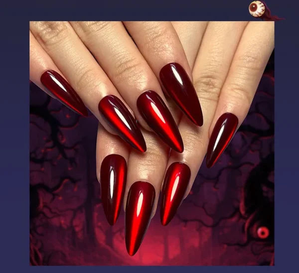 Nailcrafts Cat Magnetic Eye Gel Nail Polish Ruby Red Glitter Shiny Sparkle Crystal Gel Nail Polish Magnetic Nail Polish Salon DIY at Home - Image 3