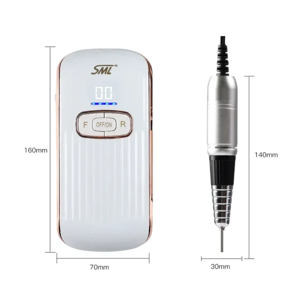 SML M11 Rechargeable Manicure Pedicure Nail Drill High Quality Nail Drill Machine With 6 Replacement Drill Bits - Image 5