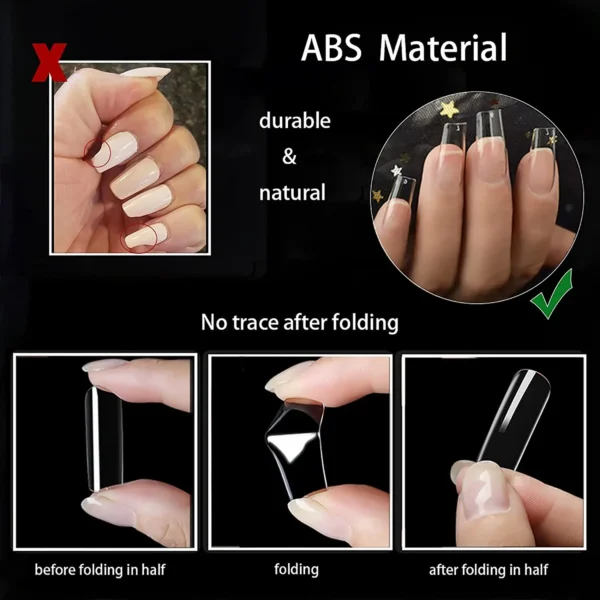 High Quality Square Fake Nail Tips - 600PCS Medium Square Shaped Clear Acrylic Nails Full Cover Press on Nails for DIY Nail Art, 10 Sizes - Image 4