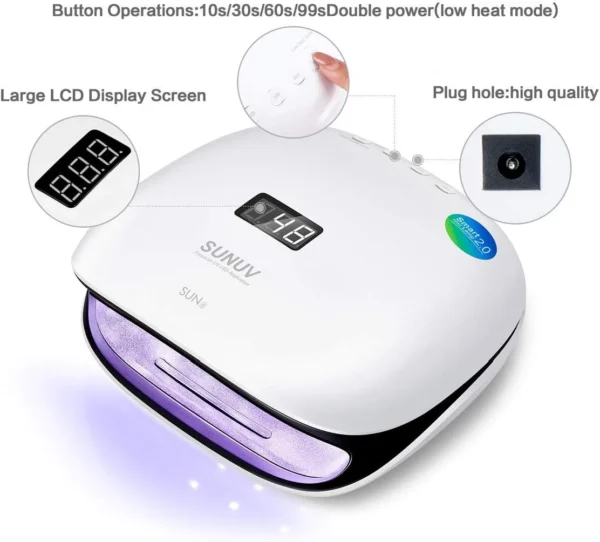 SUNUV SUN 4 48W Smart 2.0 Professional LED UV Nail Lamp Led Nail Light Nail Dryer UV Lamp For Manicure - Image 3