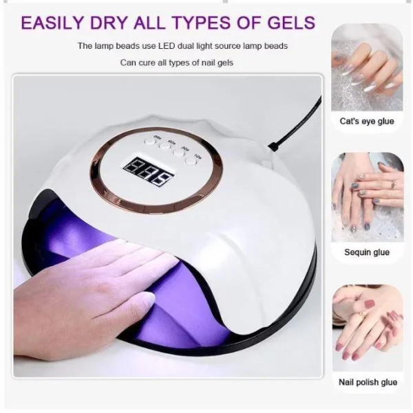 168W High Power Professional UV Gel Nail Lamp F13 Nail Dryer Gel Polish Light with 4 Timer Setting for Salon Use - Image 5