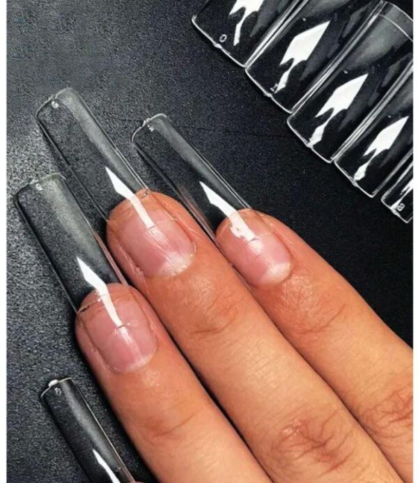 500PCS 10 Sizes French Square Fake Nails Tips Half Cover Resin Clear Natural Artificial False Acrylic Nails Tips Manicure Nail Art Tip - Image 7