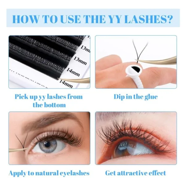BLINK YY Lash Extensions D Curl 0.07mmSingle number Tray Premade Volume 2D Fans Eyelash Extension Y Type Soft Eye Lashes Supplies - Image 2