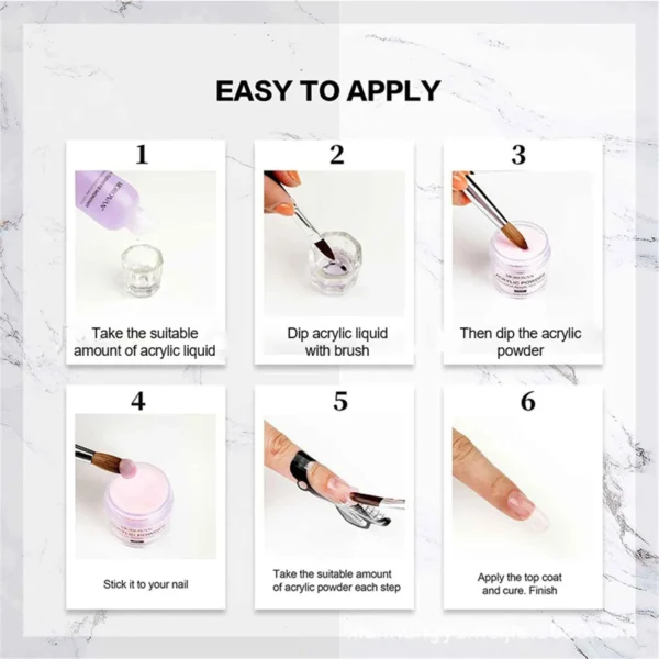 Nailcrafts 14 PCS Acrylic Nail Kit Professional Acrylic Set , Acrylic Nail Powder Brush, Nail Art Tools DIY Acrylic Nail Starter Kit for Beginners - Image 2