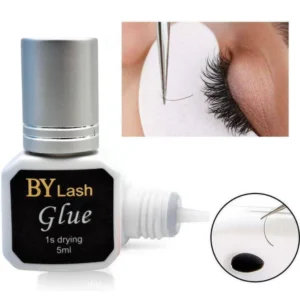 BY Eyelash Extension Glue, Extra Strong Professional Eyelash Glue, 1 Sec Drying time, 7-9 Weeks Retention, lash Extension Glue or Semi-Permanent Eyelash Extensions (0.17fl.oz / 5ml)