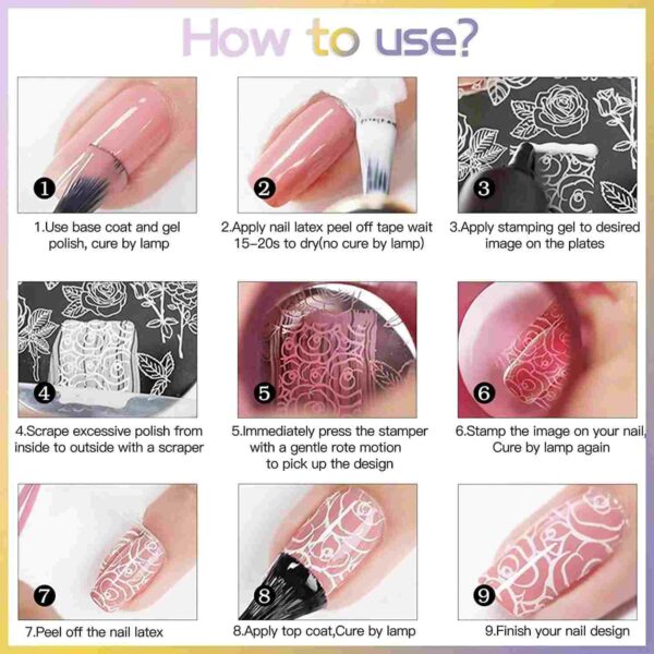 NICOLE DIARY French Snowflakes Nail Stamping Plate Christmas Nails Floral Stamp Template Nail Polish Manicure Printing Stencils - Image 3