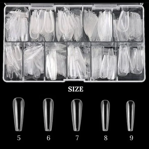 High Quality Coffin Fake Nail Tips - 600PCS Long Coffin Shaped Clear Acrylic Nails Full Cover Press on Nails for DIY Nail Art, 10 Sizes - Image 4