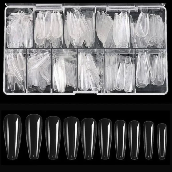 High Quality Coffin Fake Nail Tips - 600PCS Long Coffin Shaped Clear Acrylic Nails Full Cover Press on Nails for DIY Nail Art, 10 Sizes
