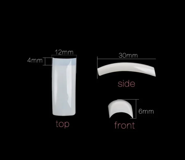 500PCS 10 Sizes French Square Fake Nails Tips Half Cover Resin Clear Natural Artificial False Acrylic Nails Tips Manicure Nail Art Tip - Image 3