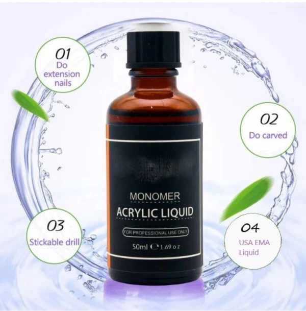 Acrylic Liquid Monomer Professional Acrylic Nail Liquid for Acrylic Powder – EMA Monomer For Nail Extension
