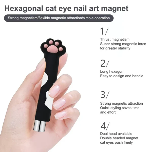 Strong Cat Claw Handle Magnet Strip Cat Eyes Magnet For Nail Gel Polish 3d Line Strip Effect Multi-Function Magnet Pen Tool - Image 6