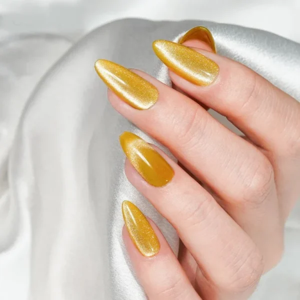 Nailcrafts Shiny Gold Cat Eye Gel Nail Art Polish Gel Gold Snowlight Semi-transparent Soak Off Gel Polish Led UV Gel For Manicure - Image 5