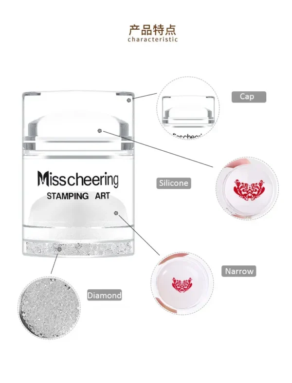 Misscheering Nail Art Stamper Dual Sided Stamper with Scraper for Perfect Creating Stamping Nail Art Designs With Ease. - Image 3
