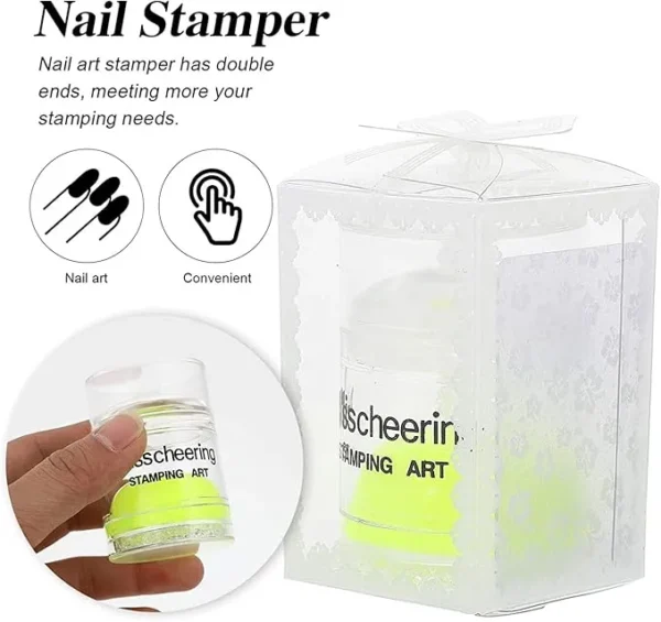 Misscheering Nail Art Stamper Dual Sided Stamper with Scraper for Perfect Creating Stamping Nail Art Designs With Ease. - Image 2