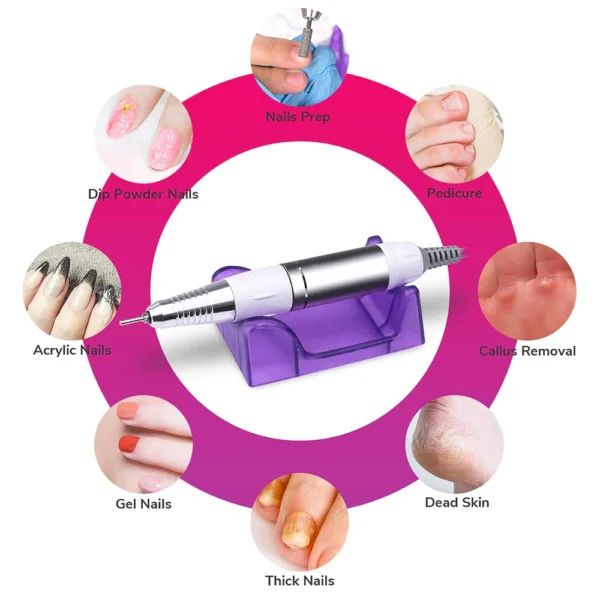 Professional Electric Nail Drill 30000RPM Manicure Machine Attachment Manicure Pedicure Nail File Tools Drill Polish Bits Tools Set nail art kit nail art kit for girls machine - Image 5