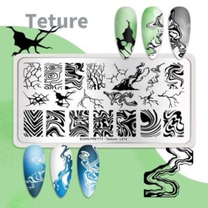 BORN PRETTY Geometry Nail Stamping Plates Marble Texture Lines Animal Printing Stencil Nail Stamp Templates Nail Art Tools