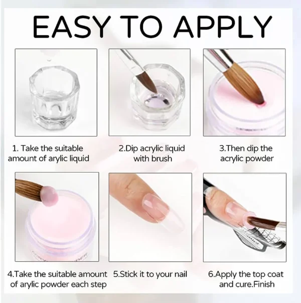 Nailcrafts Crystal Clear Acrylic Powder for Nail extension Ultra Smooth for nail art and decoration - Image 7