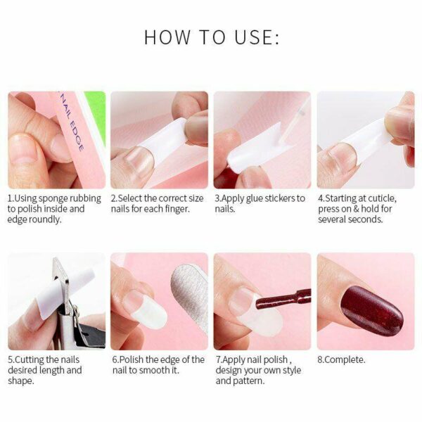 Nailcrafts C Curve Acrylic Nail Half Cover Tips Box Natural Color For Nail extension and Nail art decoration - Image 4
