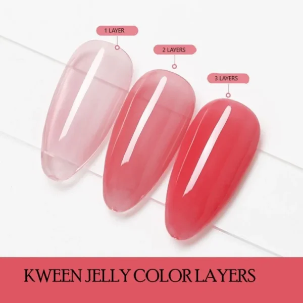Nailcrafts 12ml Jelly Red Color Nail Gel Translucent Clear Coat Soak Off Neutral Gel Varnis For Nail Art French Design - Image 5