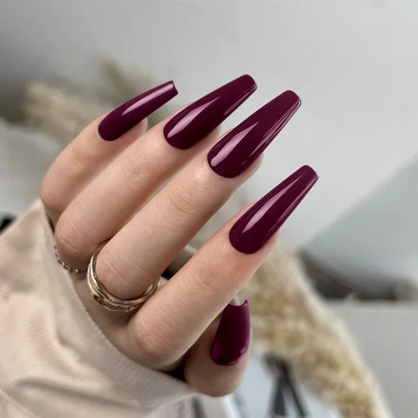 Nailcrafts 12ML Nail UV Gel Dark Maroon Gel Solid Maroon Color Gel Nail Soak Off Gel Polish Nails Art For Nail Decoration - Image 4