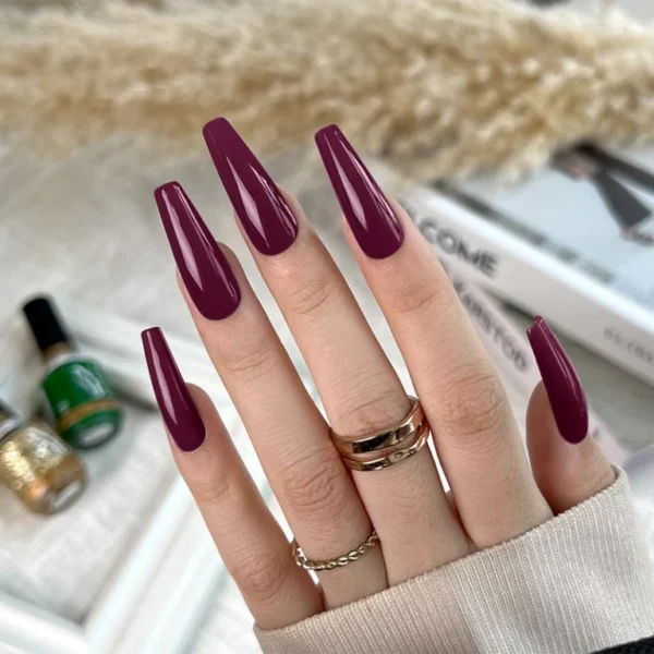 Nailcrafts 12ML Nail UV Gel Dark Maroon Gel Solid Maroon Color Gel Nail Soak Off Gel Polish Nails Art For Nail Decoration - Image 2