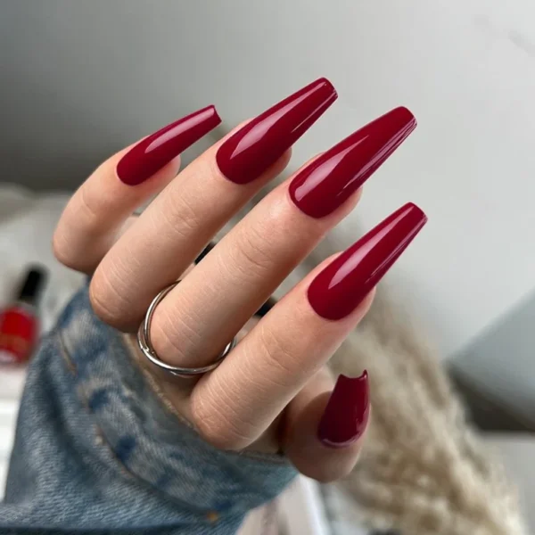 Nailcrafts Gel Nail Polish Blood Red Gel Polish Dark Red Nail Gel Polish 12ML Soak Off U V Nail Gel DIY Manicure Salon and Home for Women - Image 3