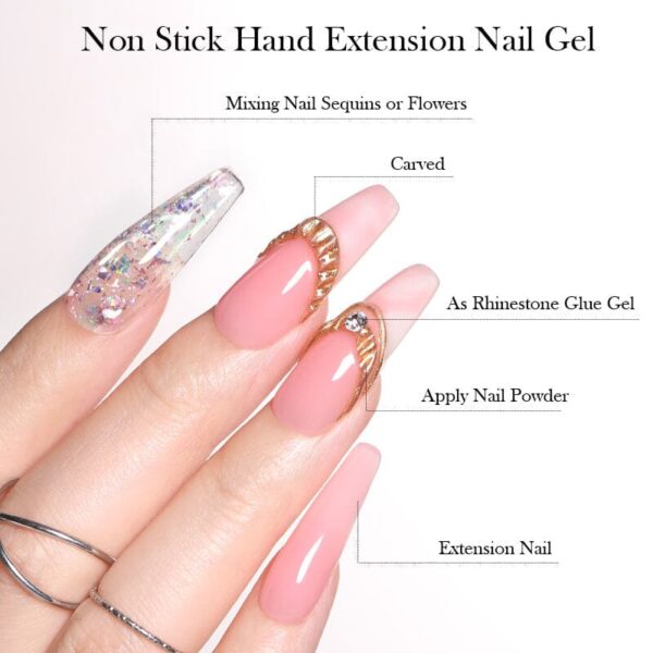 BORN PRETTY 15ml Non Stick Hand Extension Nail Gel Polish Long Lasting Gel Nail Art Manicure Durable Nail Extensions - Image 5