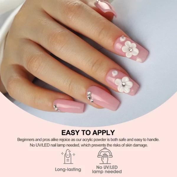 Nailcrafts  10 PCS Acrylic Nail Kit, 3 Colors Acrylic Powder & Liquid, 1 Acrylic Nail Brush Nail Forms for Professional Acrylic Nails Extension Kit - Image 5