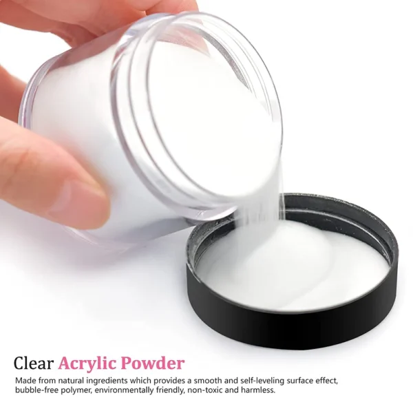 Nailcrafts Crystal Clear Acrylic Powder for Nail extension Ultra Smooth for nail art and decoration - Image 3
