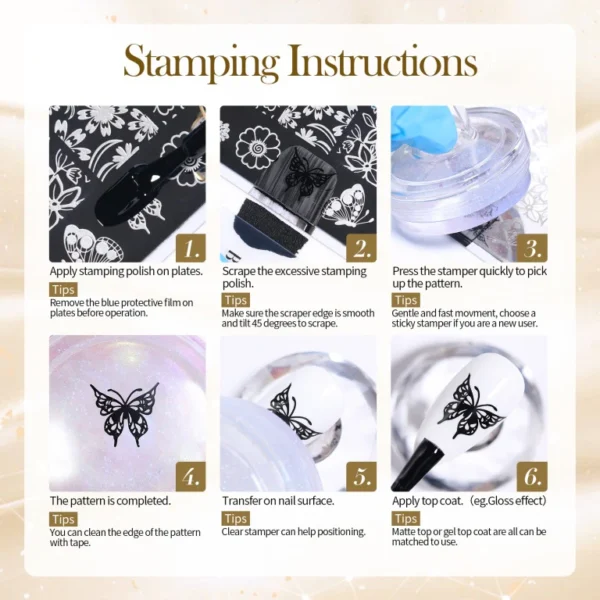 BORN PRETTY 1 Bottle 10ml Nail Stamping Polish Gold Silver Black White Color Nail Printing Polish - Image 2