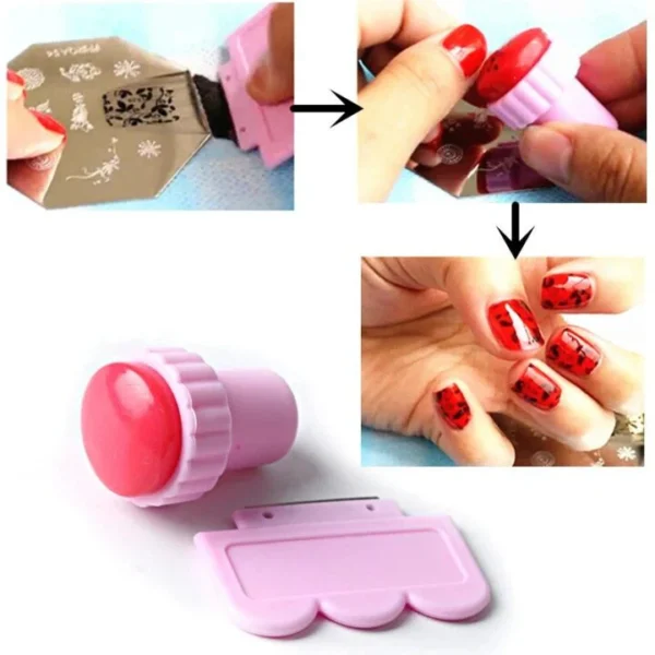 Mini Nail Art Stamper + Scraper, For Nail Stamping Template Nail Art Accessories - Image 2
