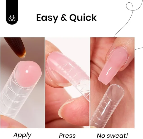 8 Pcs Polygel Nail kit with nail polish light base bright top coat gel poly long lasting nails gel starter kit - Image 2
