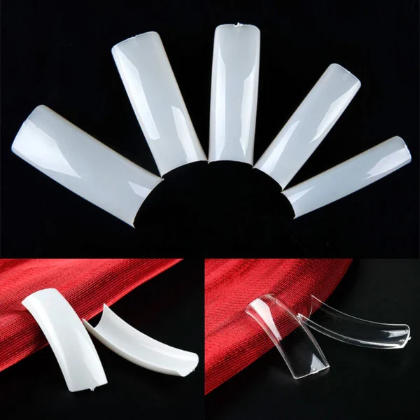 500PCS 10 Sizes French Square Fake Nails Tips Half Cover Resin Clear Natural Artificial False Acrylic Nails Tips Manicure Nail Art Tip - Image 5