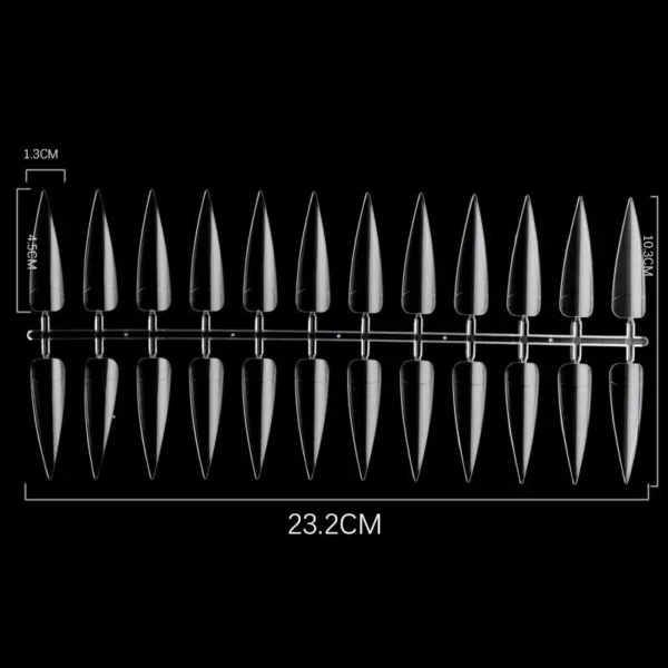 120pcs Long Stiletto Nails Color Swatch Practice Palette Sharp False Nail Art Tips Acrylic Salon Natural Clear Display Board - Image 3