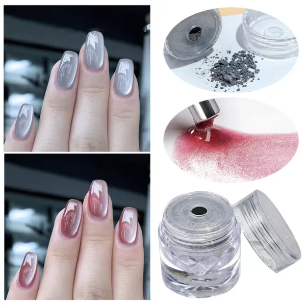 Nailcrafts Cat Eye Nail Glitter Powder Create Stunning Salon Quality Magnetic Nail Art Effects At Home. - Image 4
