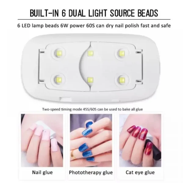 SUN Mini UV/LED Nail Lamp 6W Nail Dryer for Gel Polish Sock Off Gel Color - Image 5