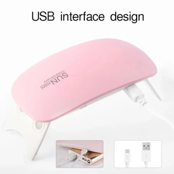 SUN Mini UV/LED Nail Lamp 6W Nail Dryer for Gel Polish Sock Off Gel Color - Image 2