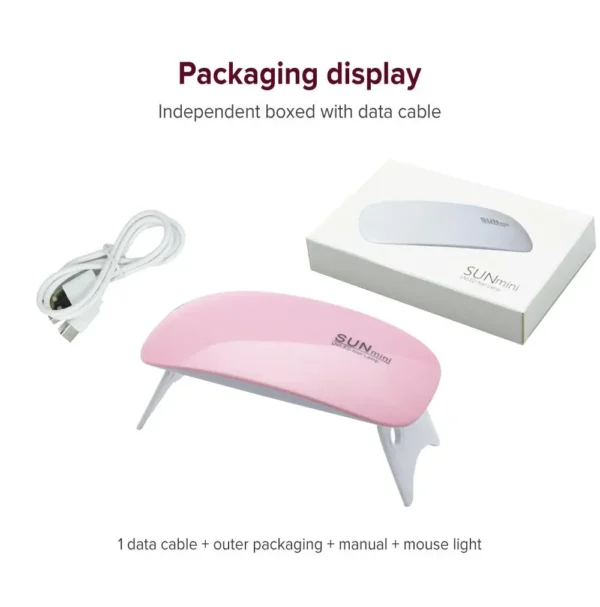 SUN Mini UV/LED Nail Lamp 6W Nail Dryer for Gel Polish Sock Off Gel Color - Image 3
